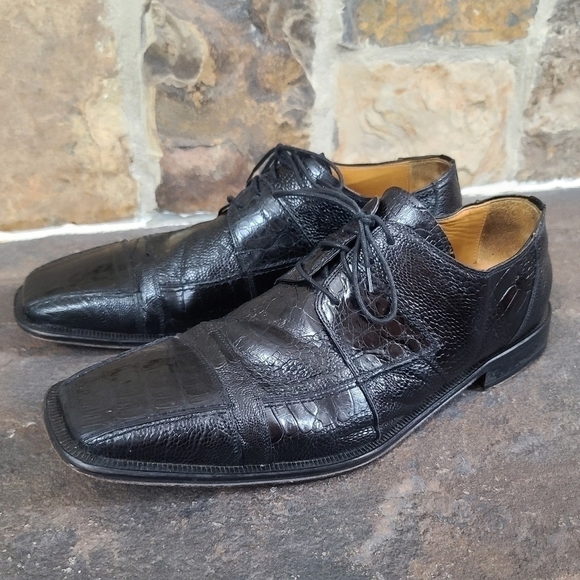 DAVID Eden 11.5 Ostrich Leather Derby Shoes